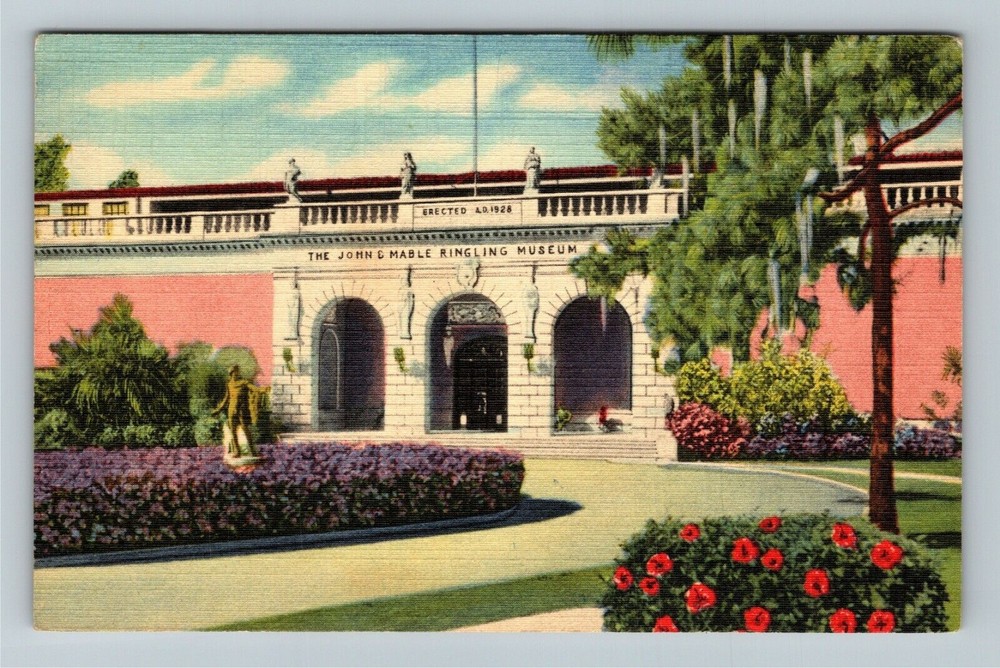 Sarasota FL-Florida, Entrance To The Ringling Art Museum, Vintage Postcard