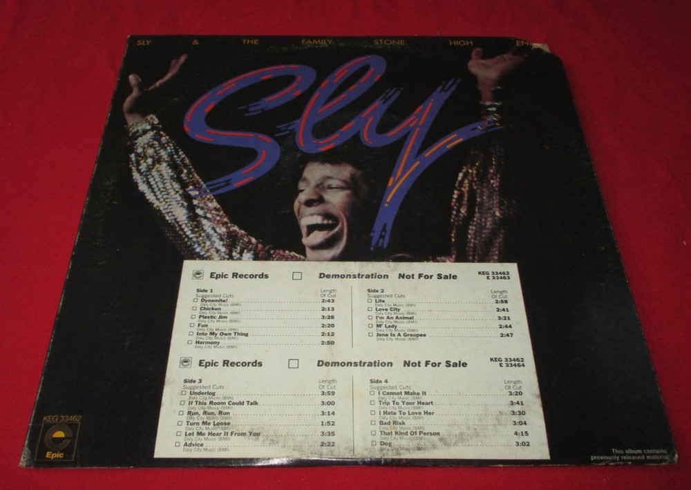SLY & THE FAMILY STONE High Energy 2x LP (1975) white label promo