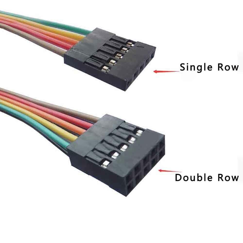 Single/Double Row Female-Female DuPont 2.54mm Rainbow Cable Ribbon Jumper Wires