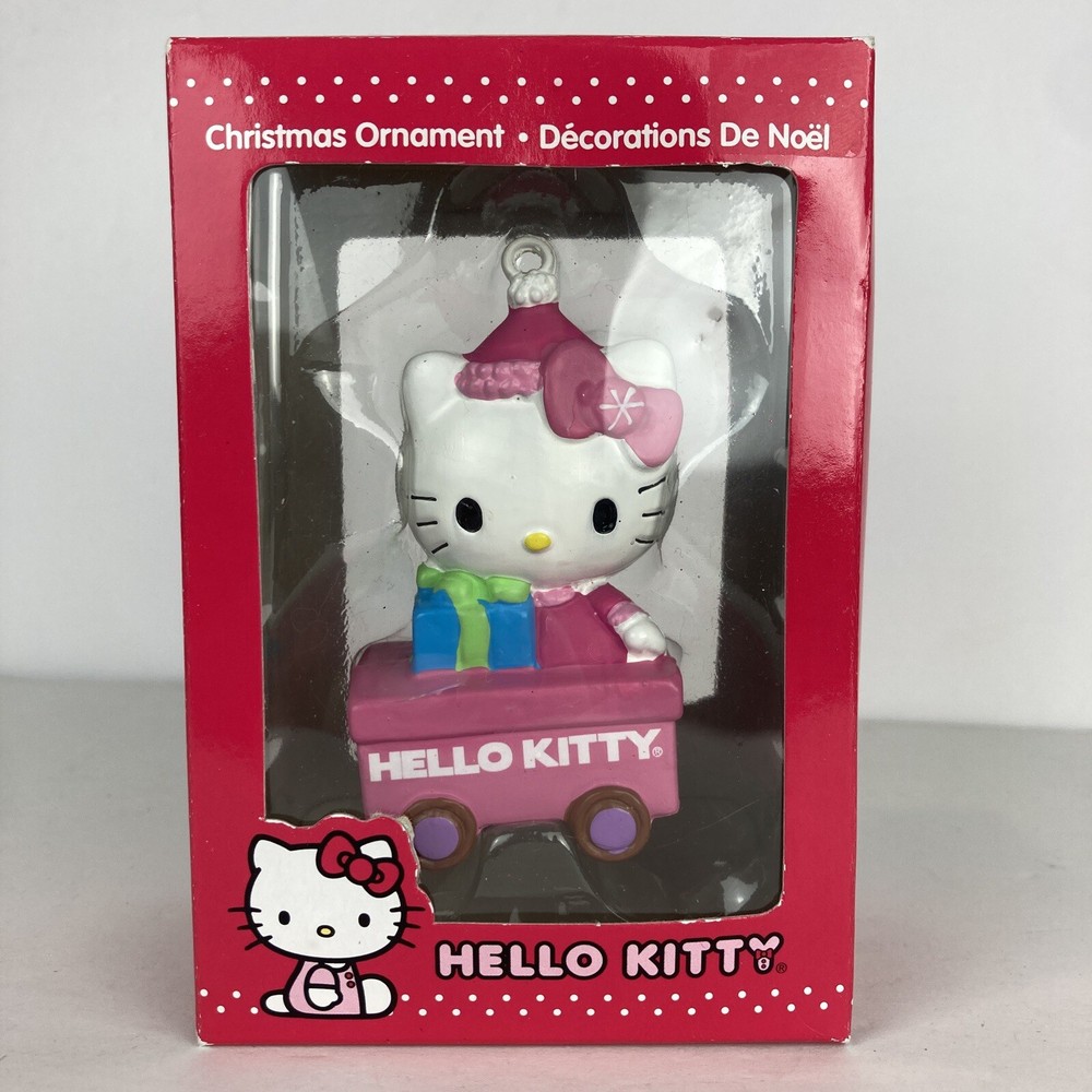 Kurt S Adler Hello Kitty Wagon & Present Christmas Ornament 2014