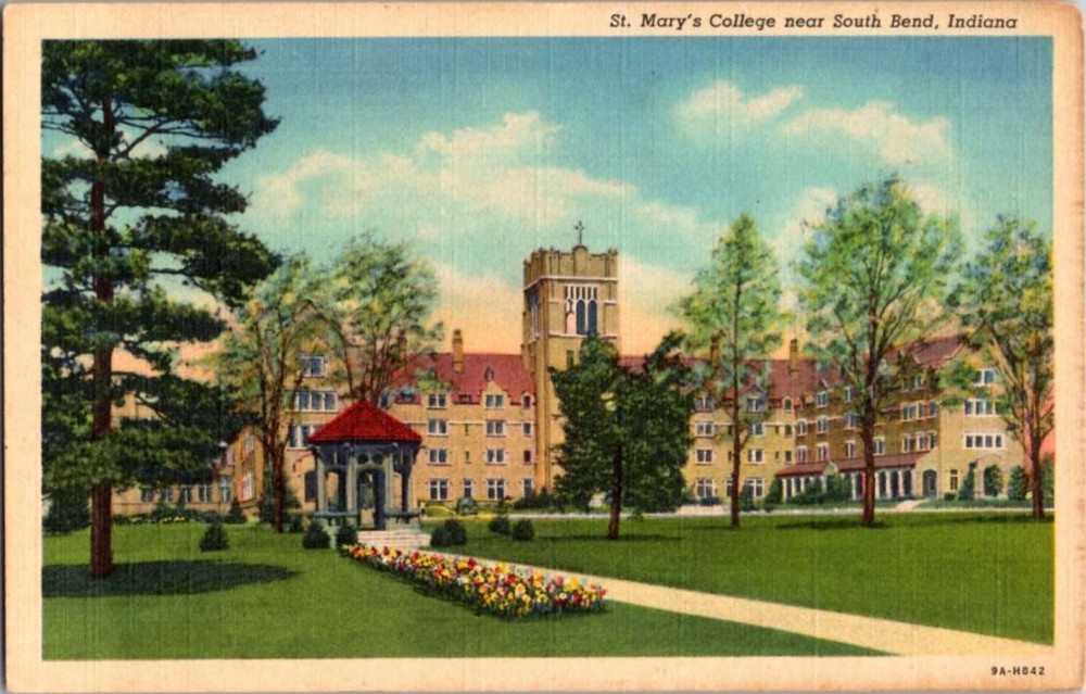 Linen St. Mary'S College - Notre Dame South Bend Indiana IN m/14 BJ8510