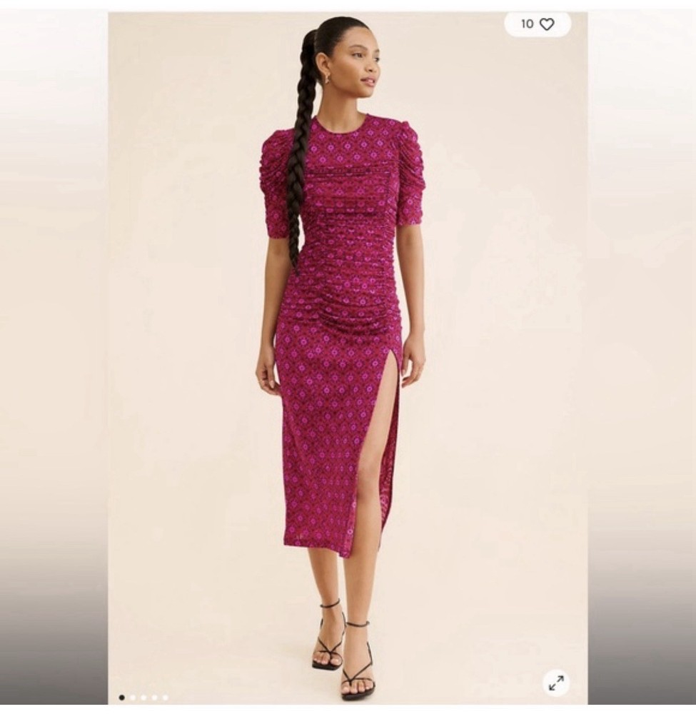 Free People Briella Ruched Midi Dress, Size XS