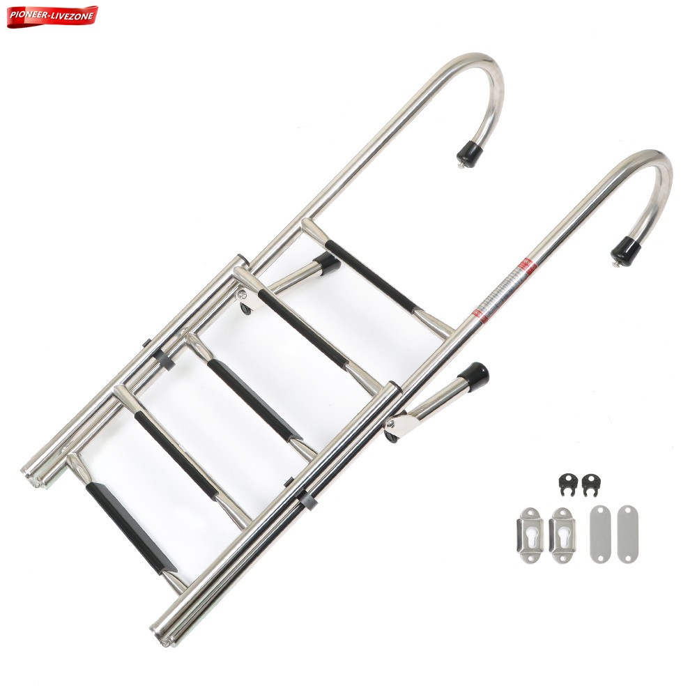 2 Step+3 Step Boarding Ladder Stainless Steel Telescoping Folding Marine Ladder
