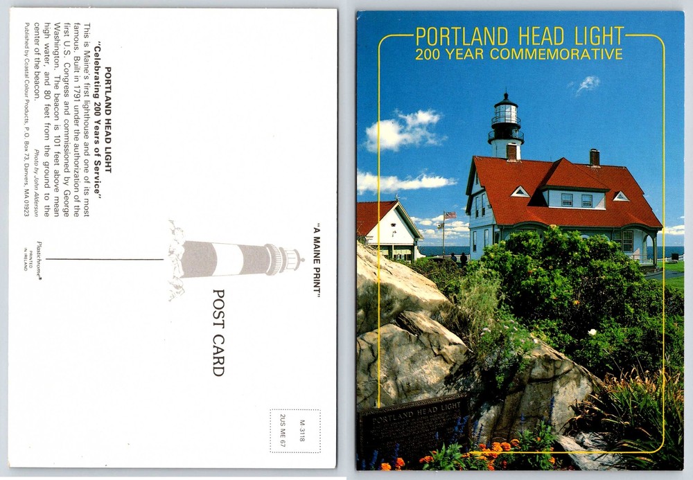 Portland Maine PORTLAND HEAD LIGHTHOUSE Postcard V83