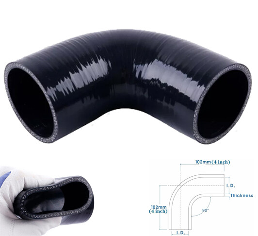 Black Silicone Hose Elbow Coupler Joiner Pipe 2.5