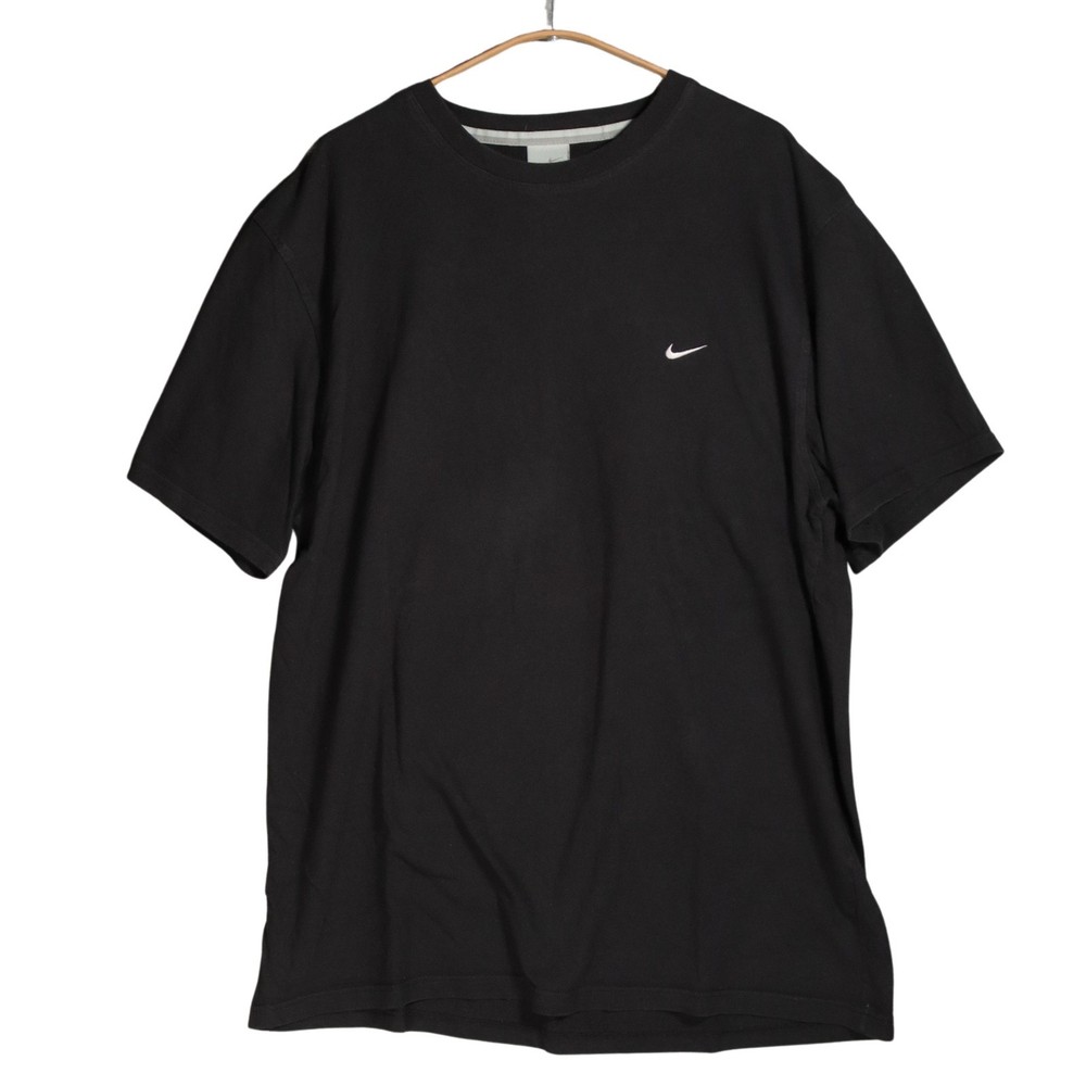 Vintage Nike Tshirt Men Size XXL Black Y2K Embroidered Swoosh Logo Casual Cotton
