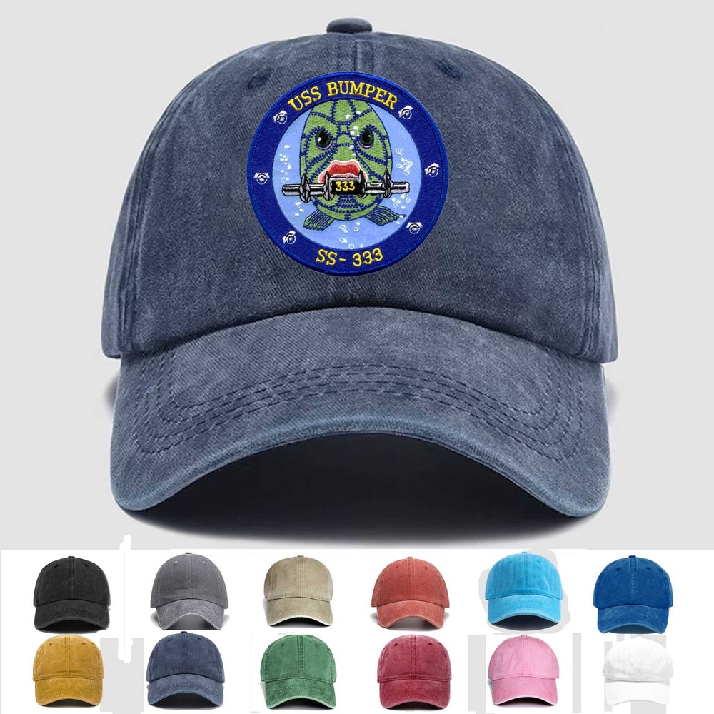 Custom Embroidered Hat SS-333 USS Bumper, Veteran Cap, Trucker Hat, Gift Idea