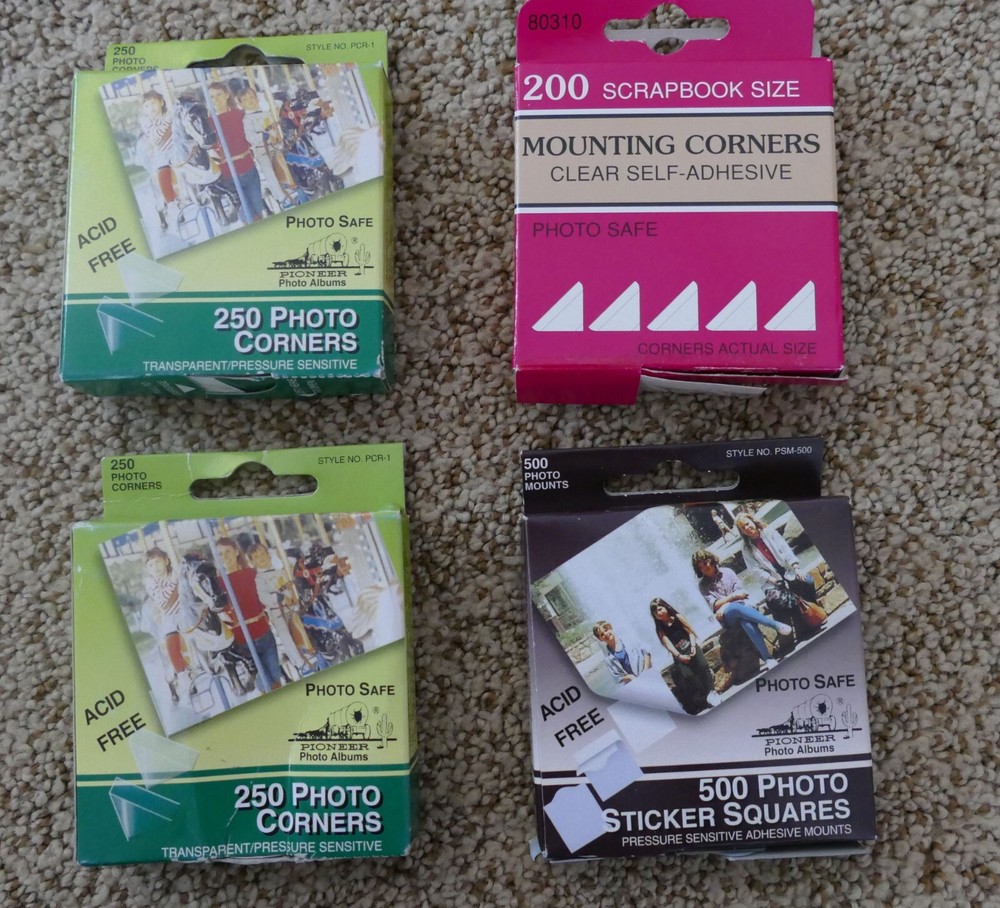Lot 4 Scrapbooking Adhesive Photo Mounting Corners Squares Acid Free Photo Safe-image