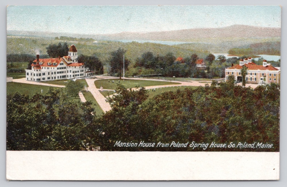 South Poland ME Maine Mansion House from Poland Spring House UDB Postcard