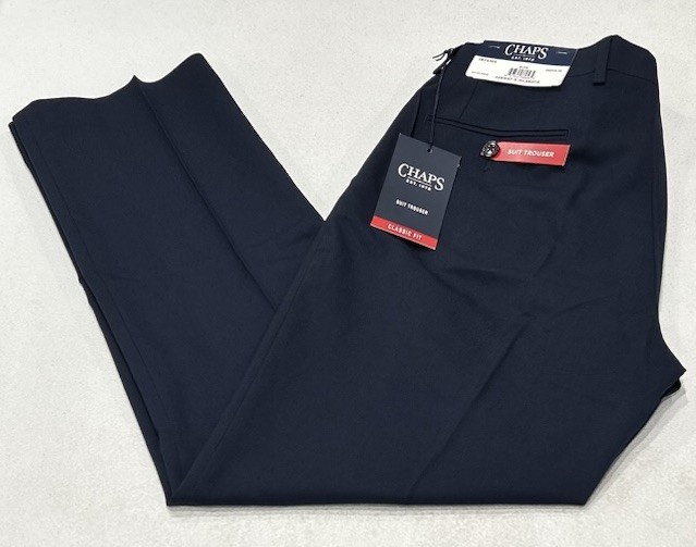 Chaps Men's Classic Fit Suit Trouser, Blue, Size 32X30