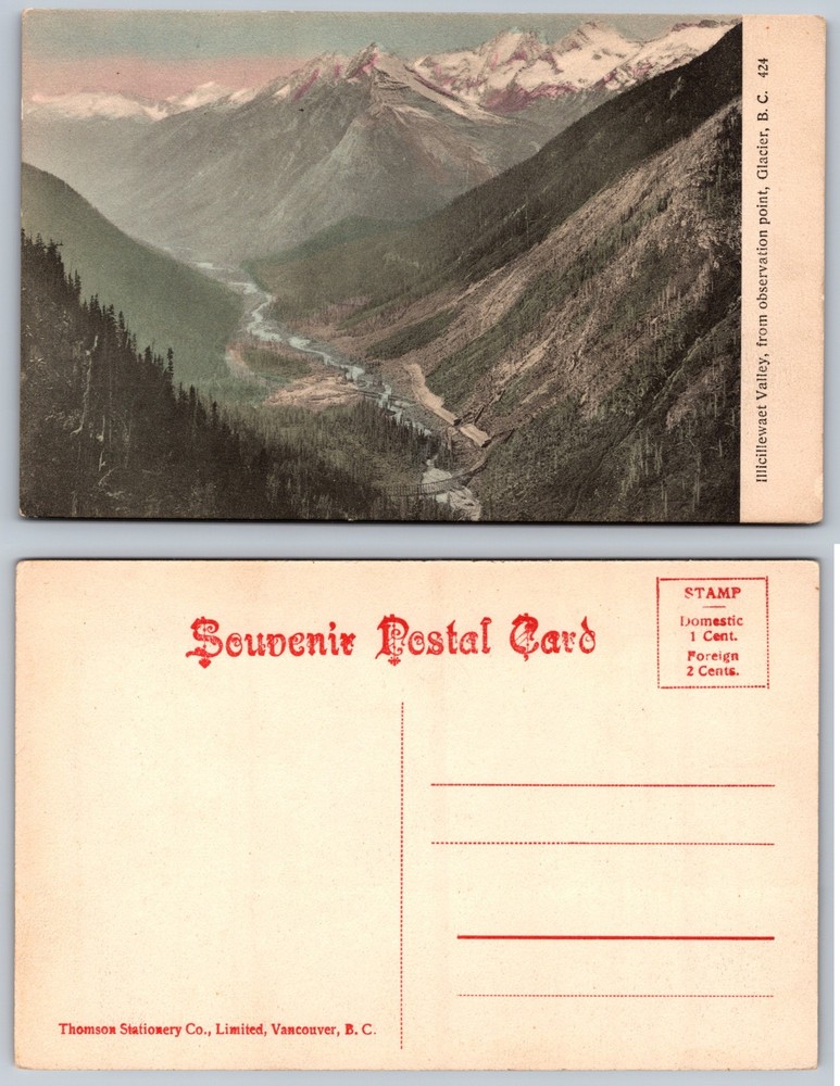 Illecillewaet Valley Glacier BC Postcard