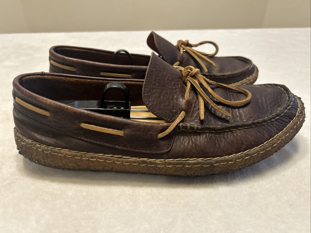 Clarks Originals Men’s Size 12 M Brown Shoes Moccasins Slip On Leather Handsewn