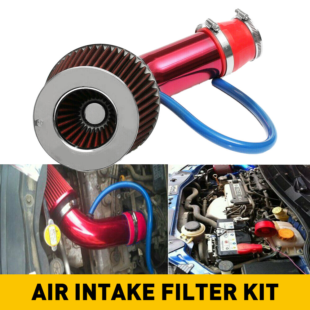 Universal Car Cold Air Filter Intake Set Induction Pipe Power Flow Hose System