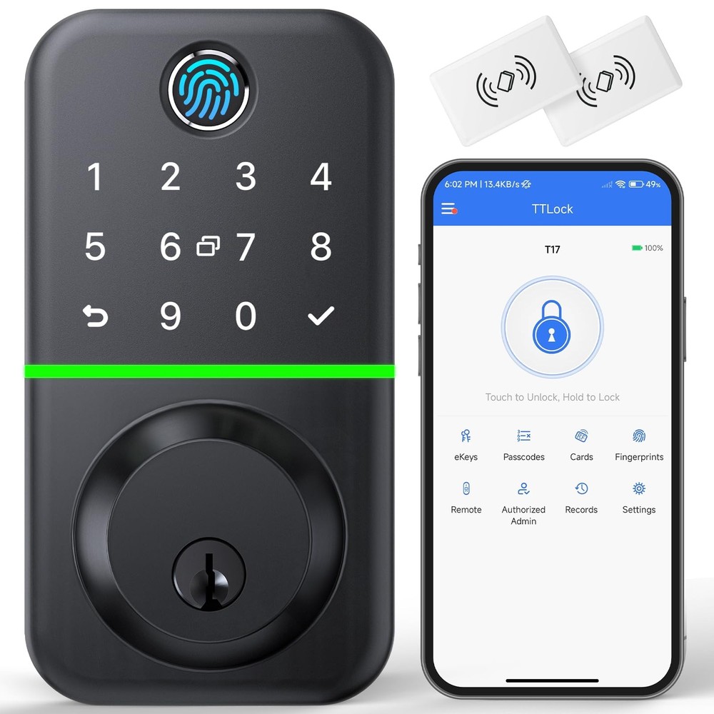 Smart Keyless Entry Deadbolt Lock with Fingerprint Keypad for Secure Keyless Access