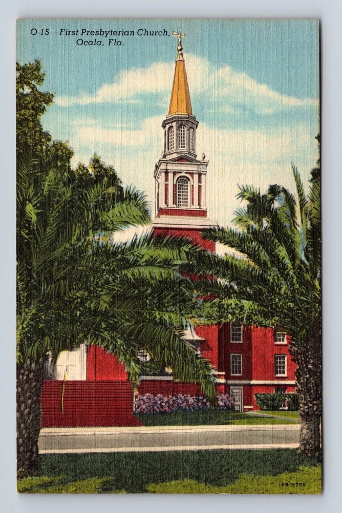 Ocala FL-Florida First Presbyterian Church Vintage Postcard