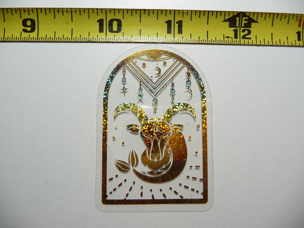 Holographic Capricorn Zodiac Arch Sticker Decal Horoscope Sign