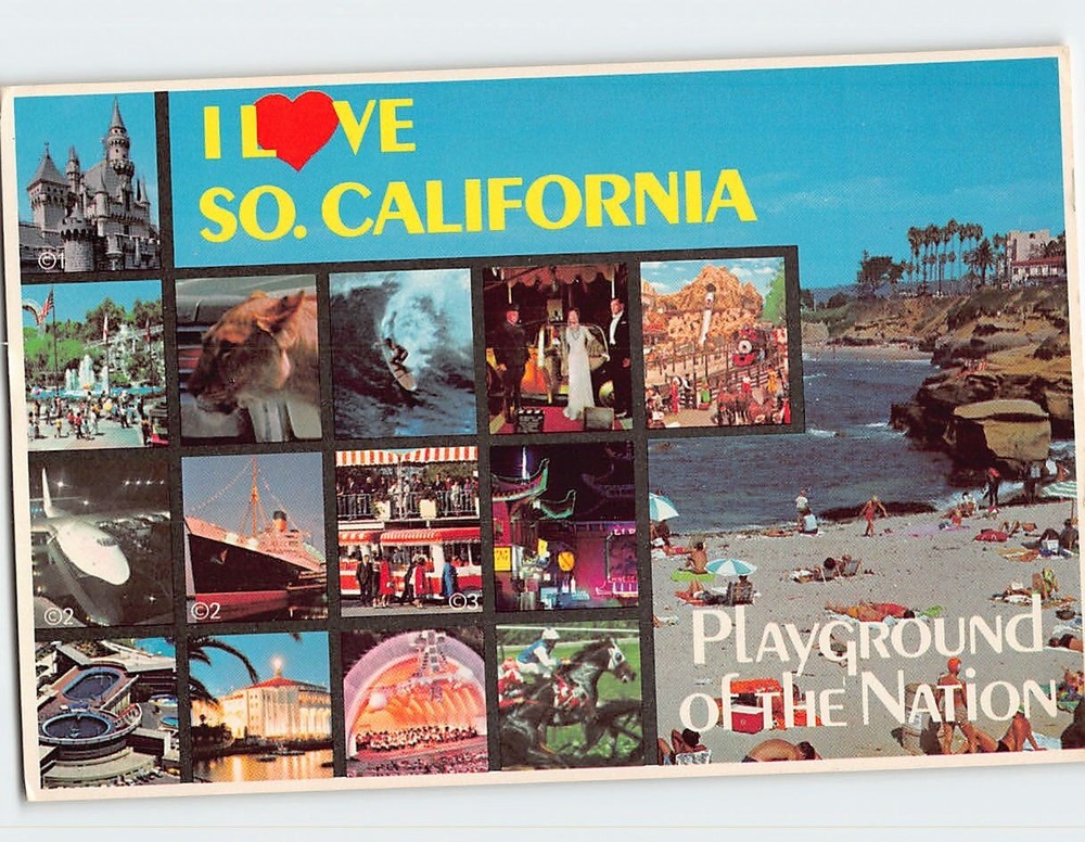 Postcard Famous Places At South California USA