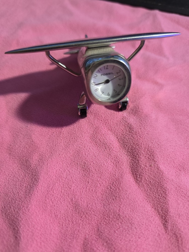 Fossil Airplane Desk Paperweight Clock Limited Edittion Aviation Airplane