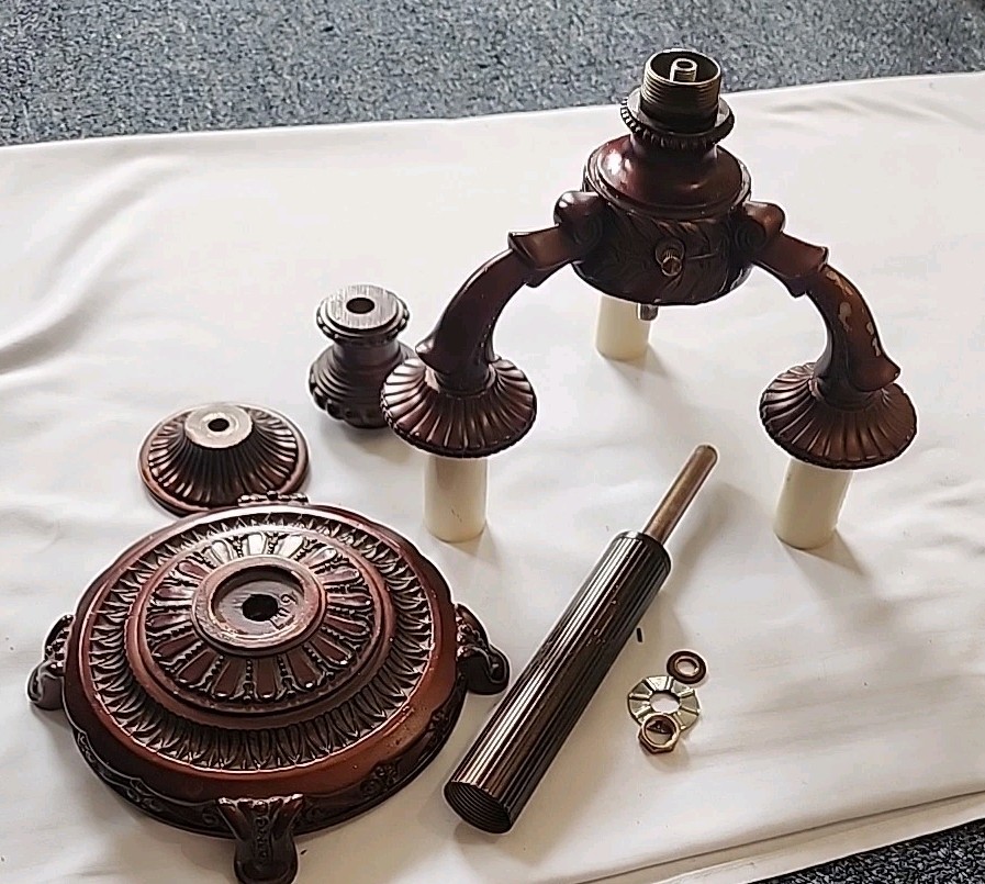 Bronze Vintage Replacement Parts Electric Candelabra Table Lamp
