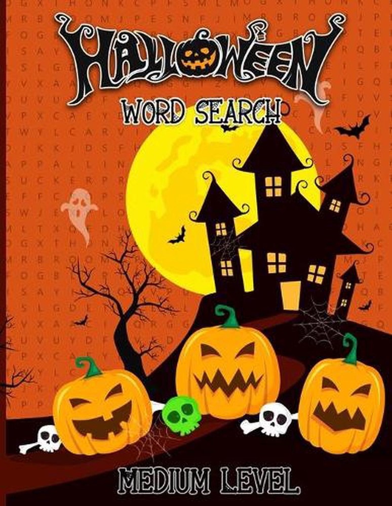 Halloween Word Search Medium Level: Puzzles Activity Book, Fun For Kids & Adults