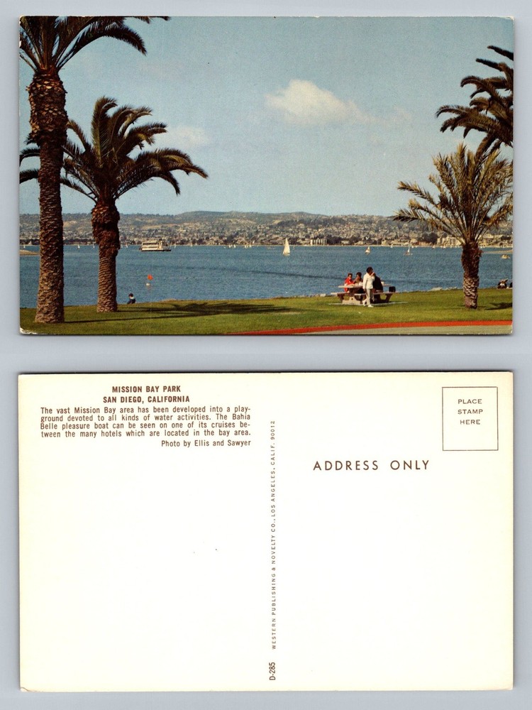 San Diego, CA-California, Mission Bay Park Scene Card Vintage Postcard