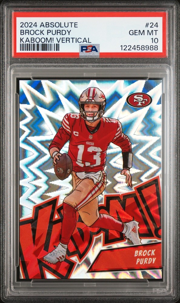 2024 Panini Absolute Brock Purdy #K24 Kaboom! Vertical PSA 10 🔥