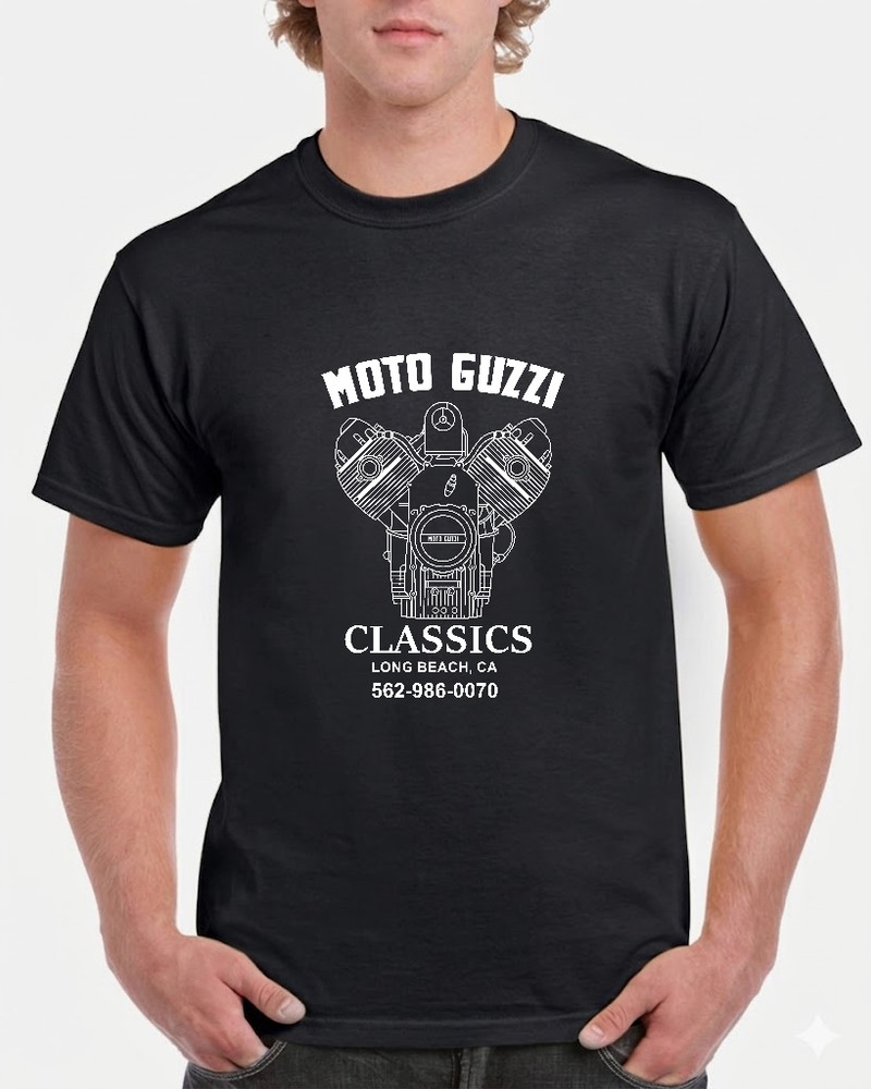 Moto Guzzi Classics Cotton Unisex Tee Shirt, Sizes S-5XL