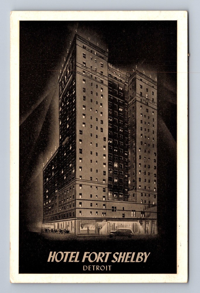 Detroit MI-Michigan Hotel Fort Shelby Vintage c1943 Postcard