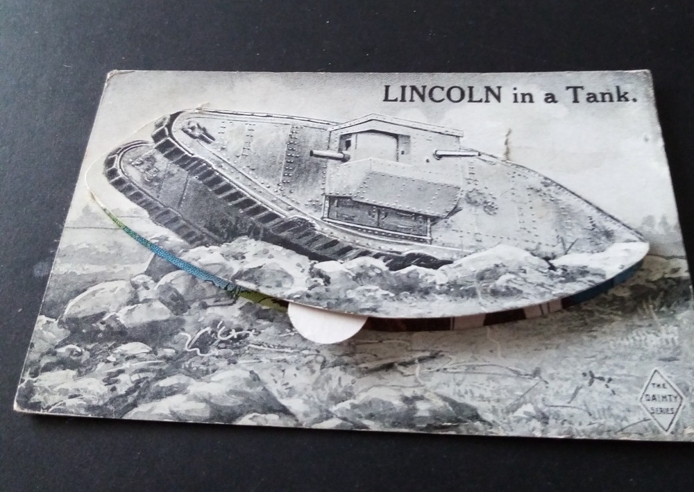Postcard Mailing Novelty Pullout Views Of Lincoln In A Tank, Posted 1918
