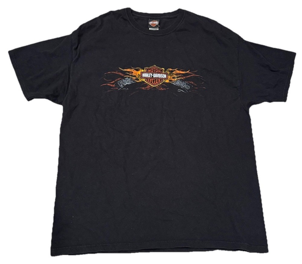 Vintage Y2K Harley Davidson Flames Biker 2006 Tee Shirt Men’s Size 2XL Ohio USA