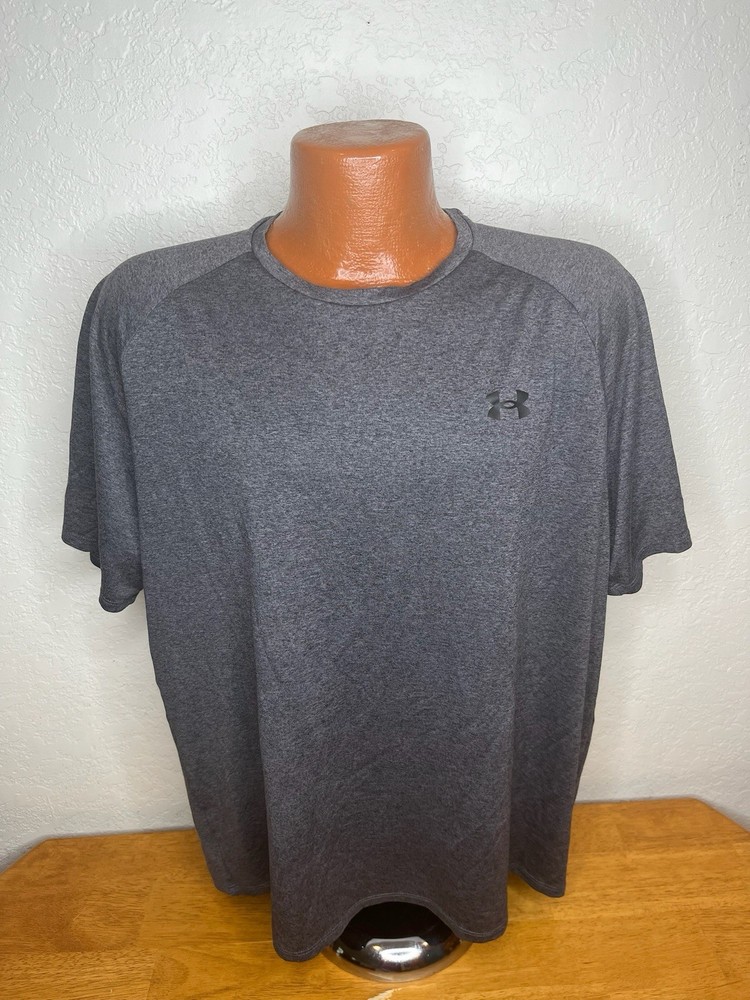 Men's Under Armour The Tech Tee S/S Athletic T-Shirt Extra Large XL | Gray Poly