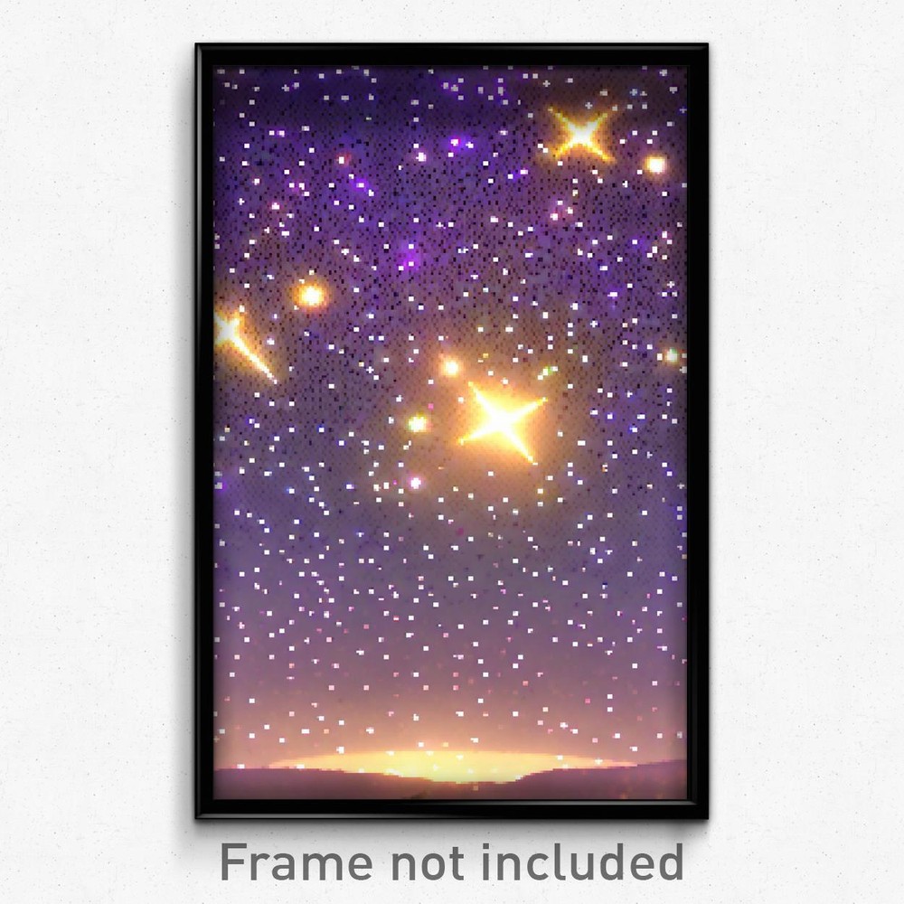 Pixel Art Poster - Starry Remains (8 Bit Psychedelic Trippy Video Game Print)