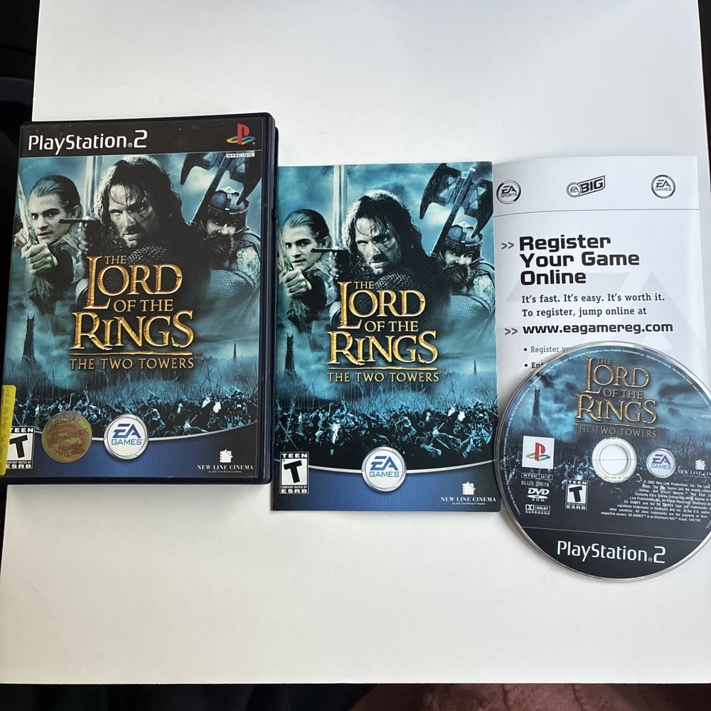 Lord Of The Rings: 2 Towers / Game - Sony PlayStation 2, Tested CIB W/ Reg Card