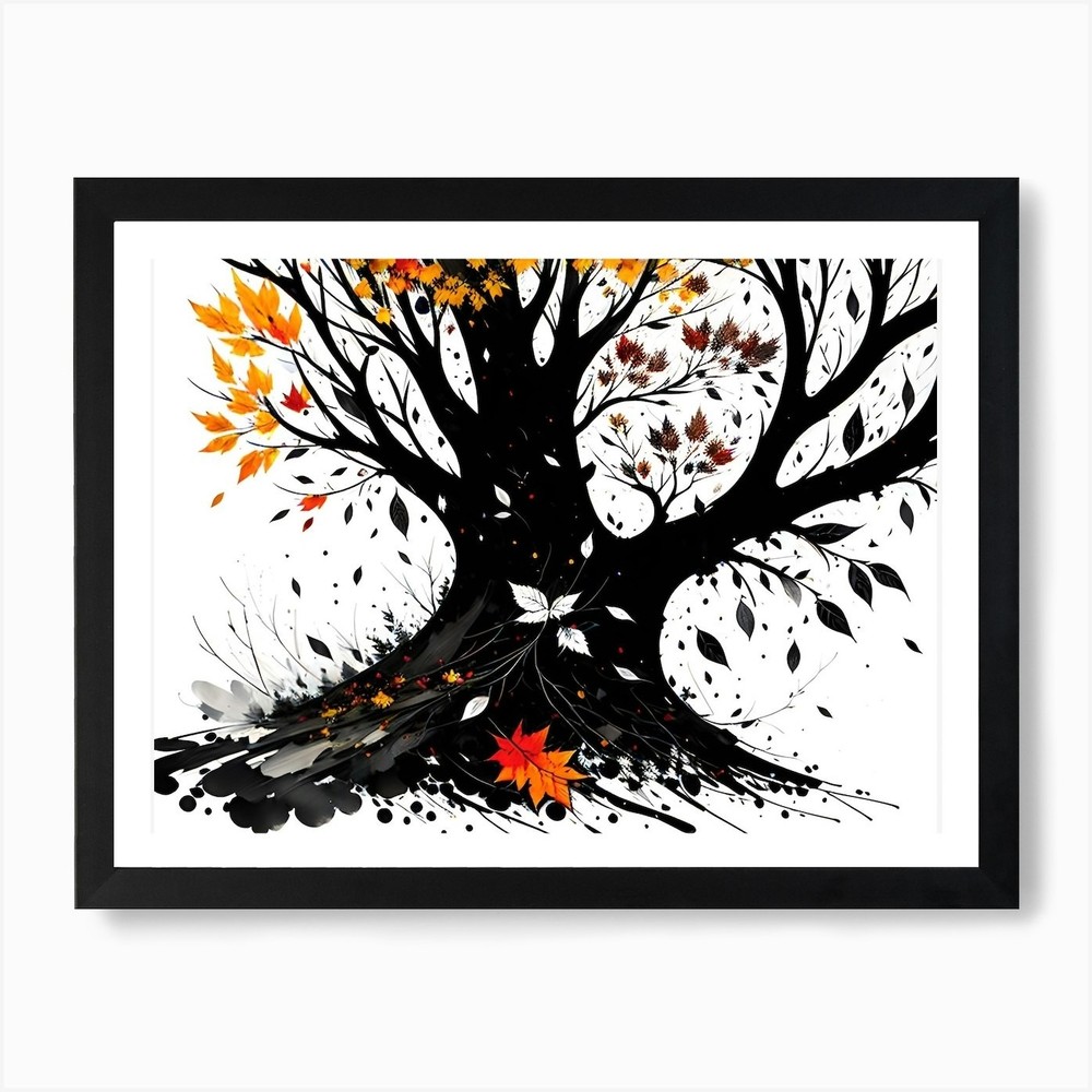 Autumn Tree 12 Framed Wall Art Canvas Print Poster Picture  
