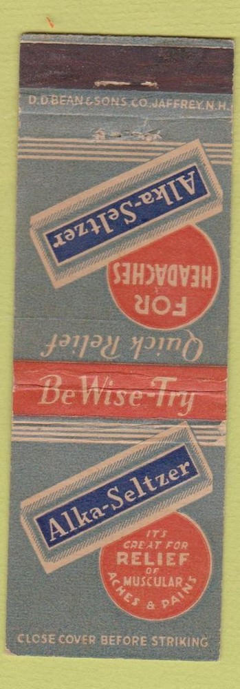 Matchbook Cover - Alka Seltzer Antacid