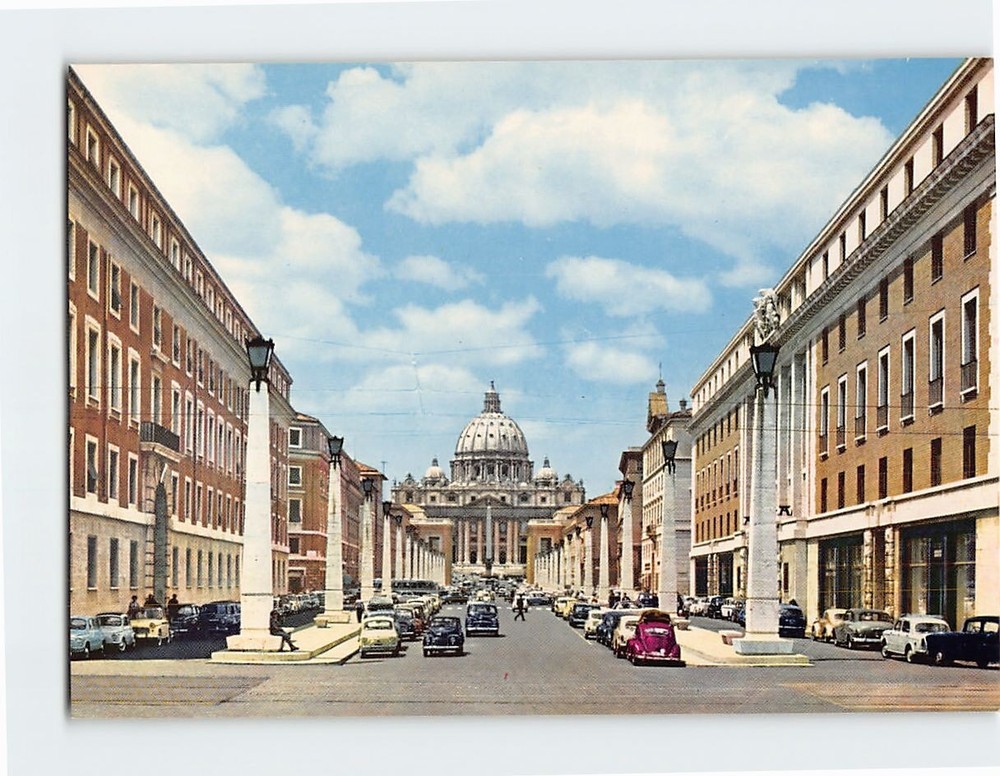 Postcard Reconciliation Street and St. Peter Rome Italy