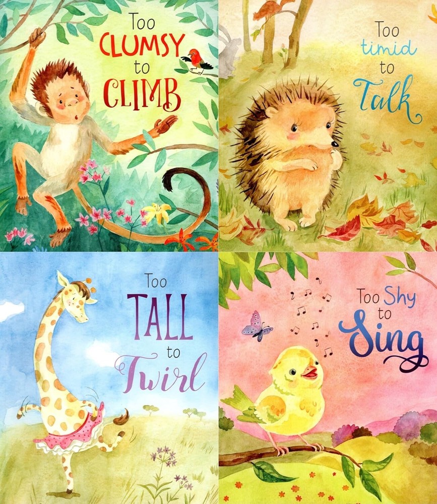 Too Clumsy to Climb, Too Timid to Talk, Children’s book set-4