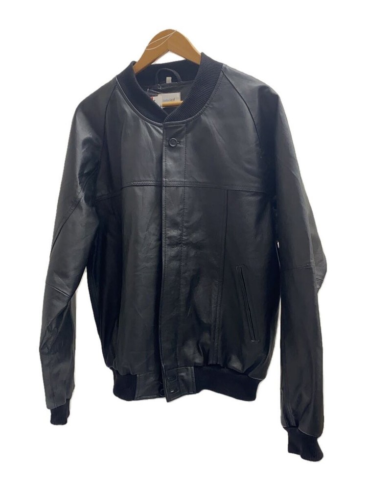 Yused Black Plain Leather Blouson Jacket Style 171
