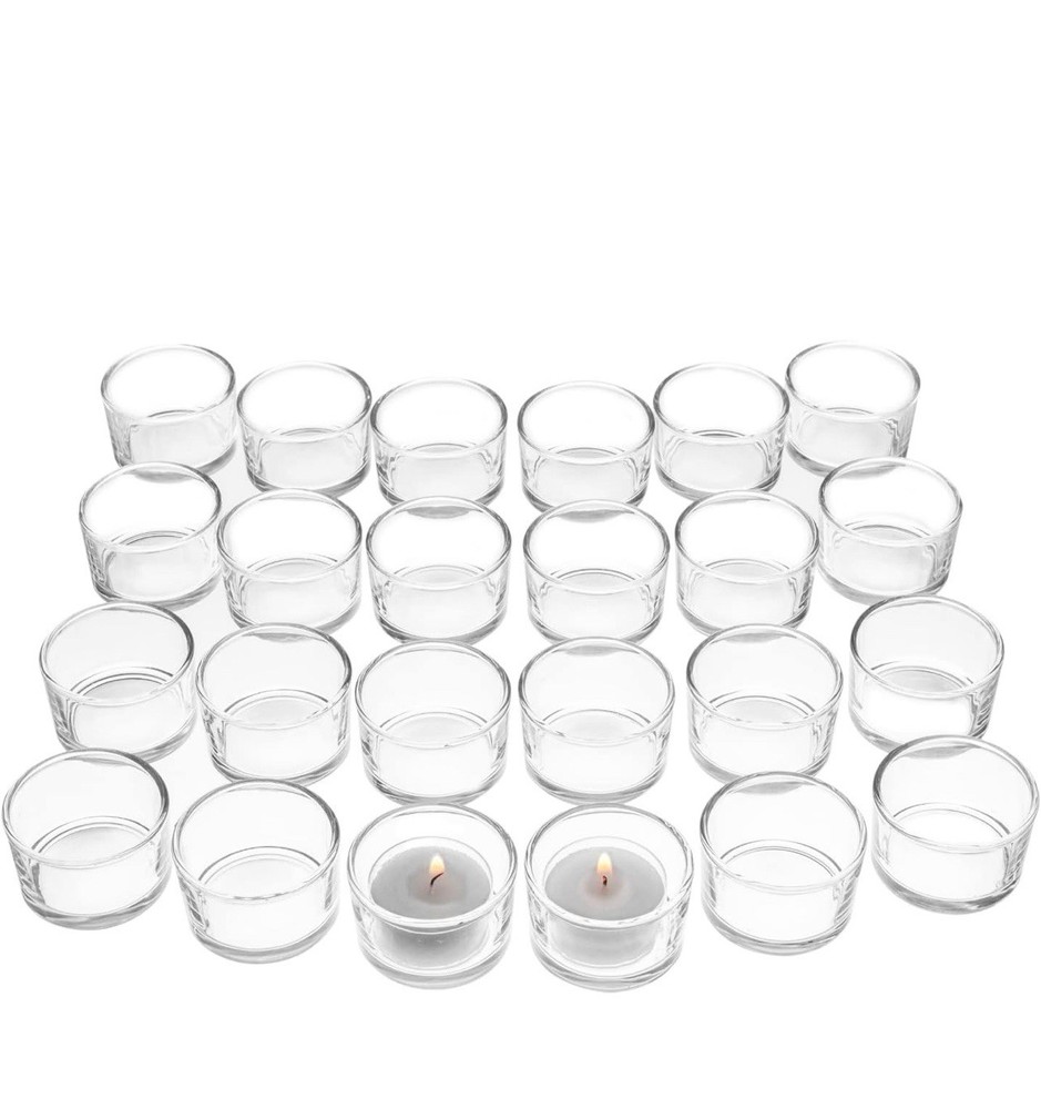 Royal Imports Clear Glass Tealight Candle Holders Set for Tea Lights