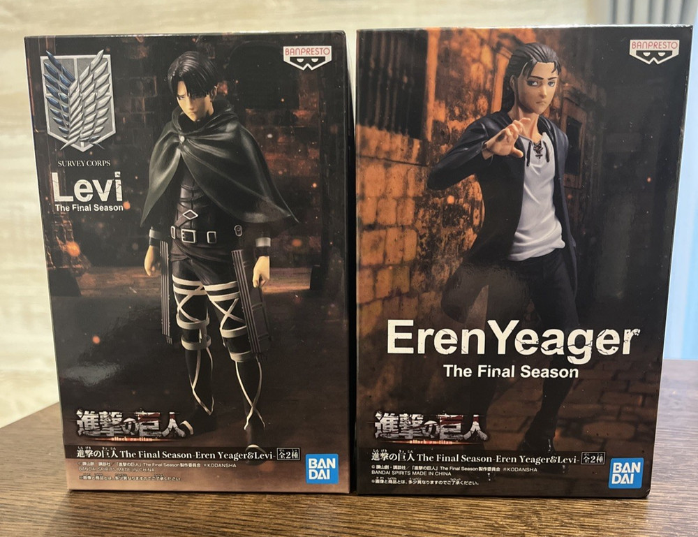 Attack on Titan The Final Season Levi & Eren Yeager Figure Set | Banpresto | NEW