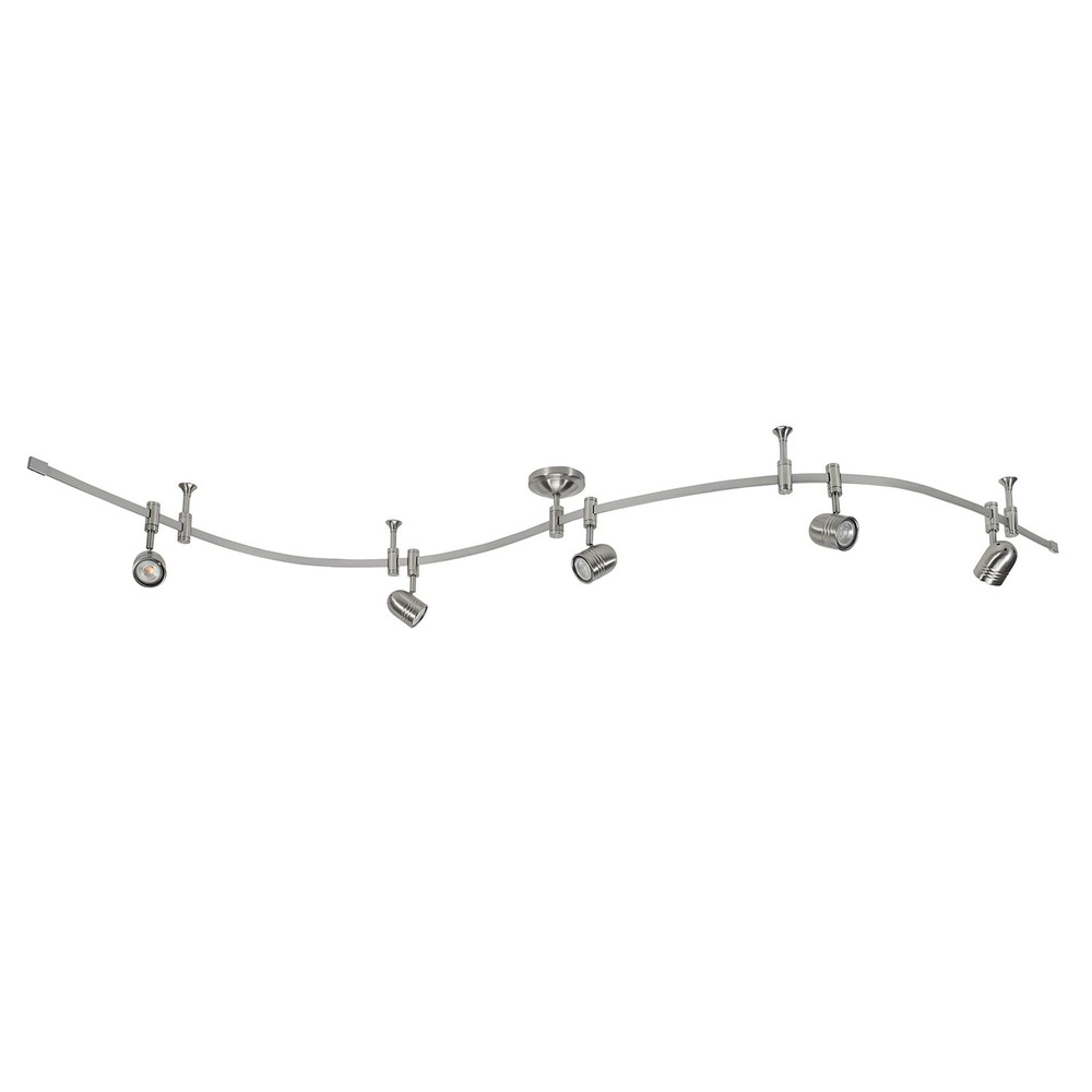 Catalina Lighting 96-Inch Brushed Nickel Track Ceiling Light with 5 Adjustable Heads Transitional Design