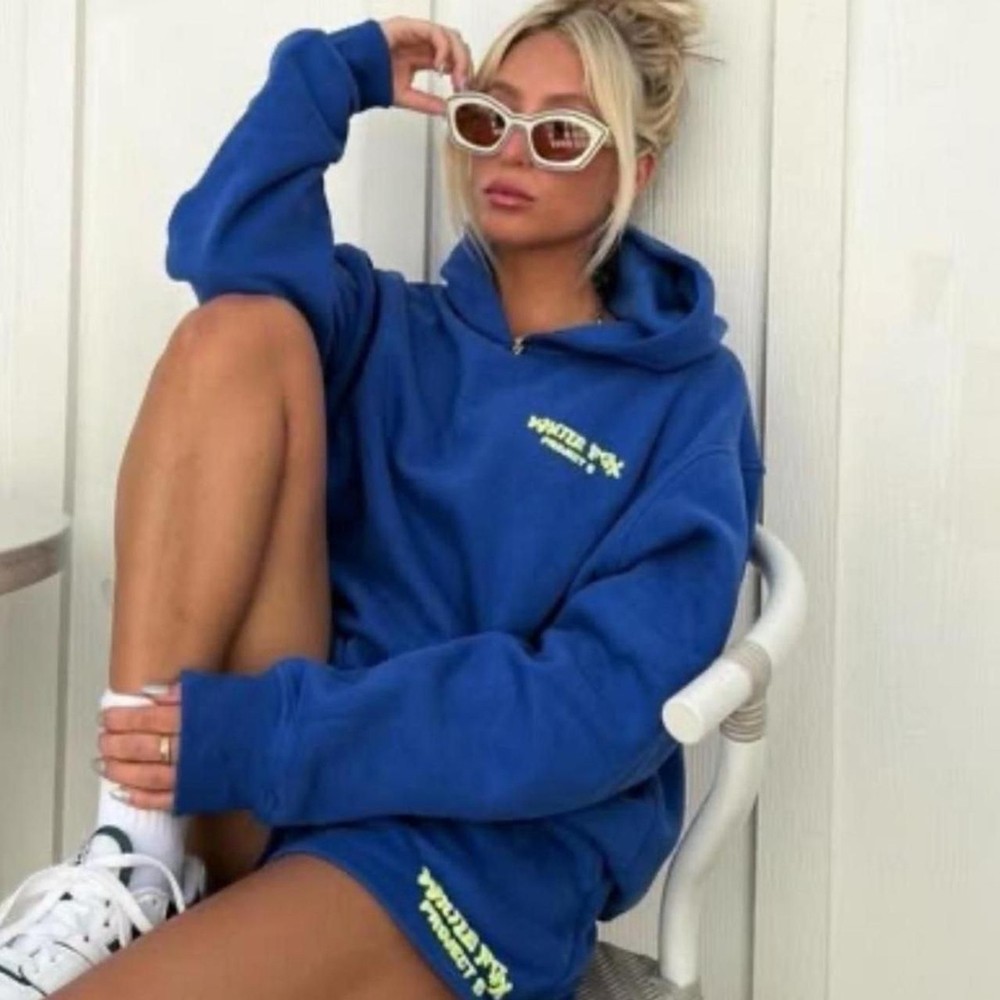 White-fox-boutique Women's Blue Hoodie