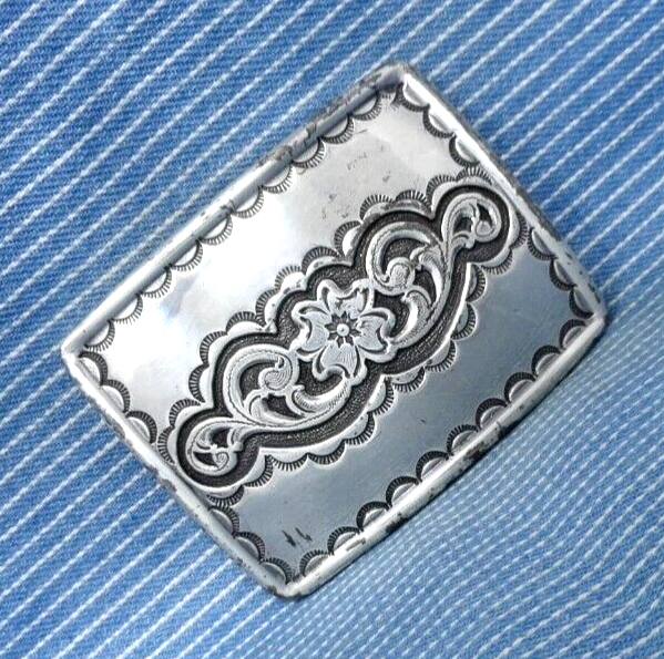 Western Floral Scroll Belt Buckle Cowboy Cowgirl Vaquero Vtg 90s Taiwan  .TYC331