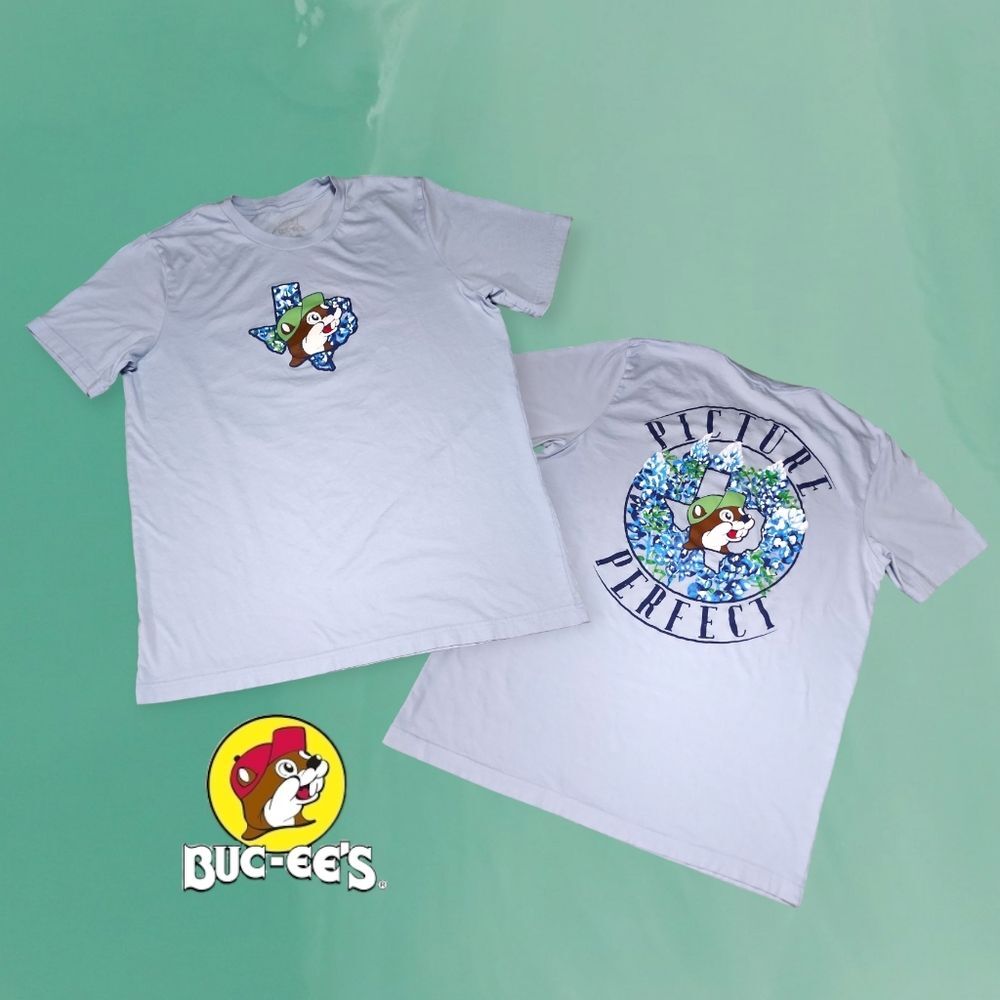 BUC-EE'S Unisex Picture Perfect Bluebonnet T-shirt Light Blue L