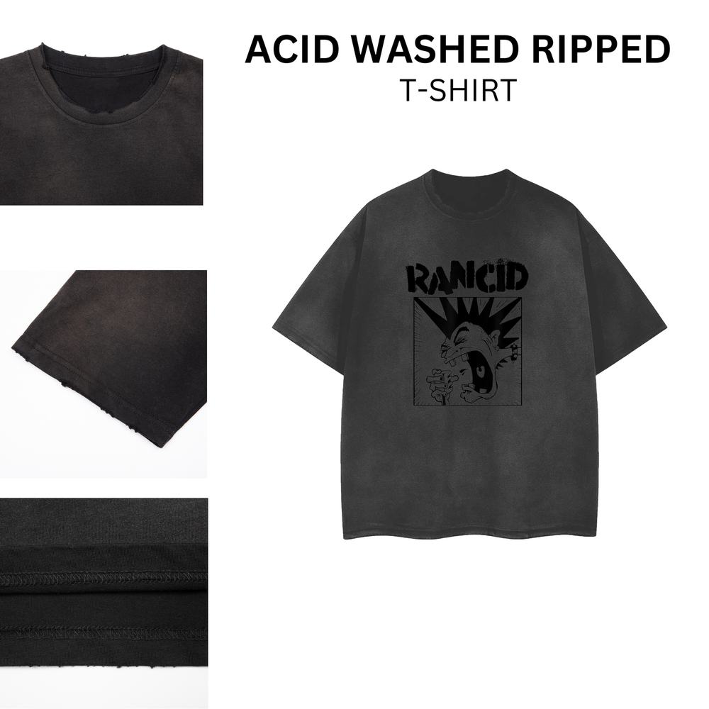 [ACID WASHED RIPPED] Distressed Vintage Feel - Rock Band T-Shirt Unisex 102323