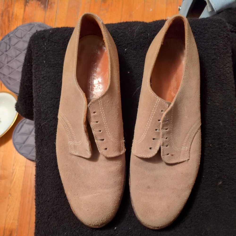 KEITH HIGHLANDERS JA85824 MEN'S TAN SUEDE RED BOTTOMS OXFORDS SZE 13 C