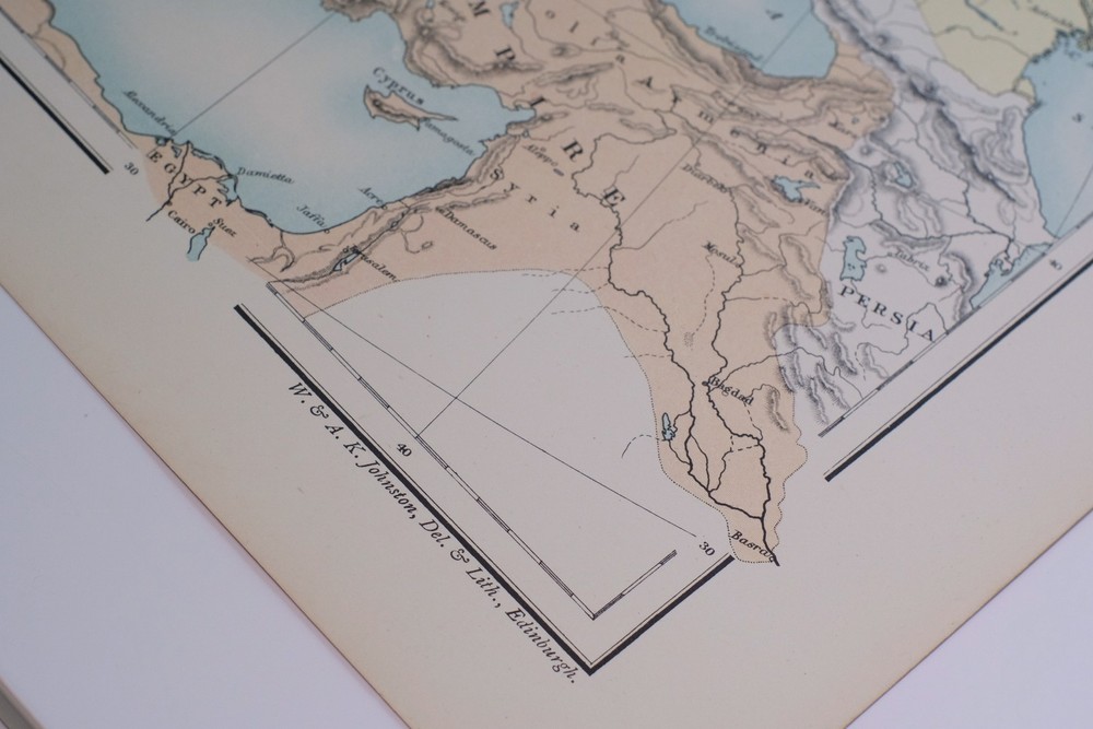 W. & A.K. Johnston Map of the Middle East & Ottoman Empire, c. 1880-1914