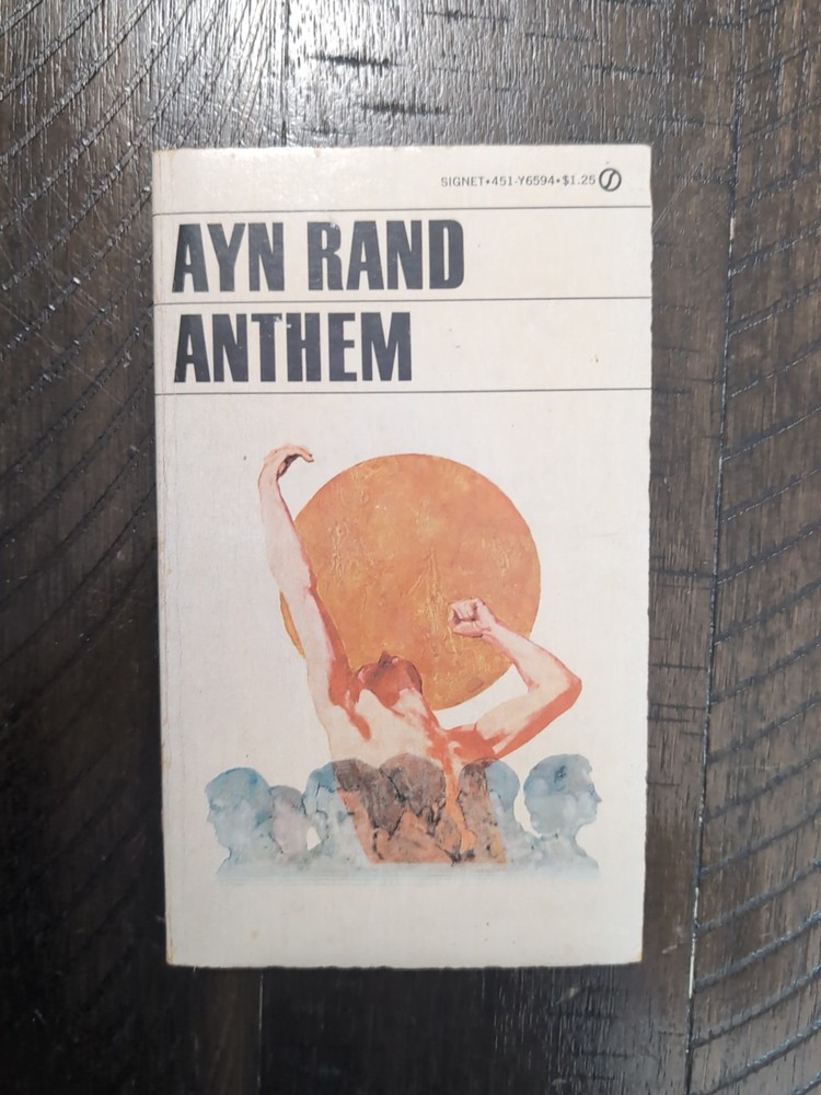 ANTHEM by Ayn RAND! Vintage 1970s Signet Science Fiction Paperback Book W7846!