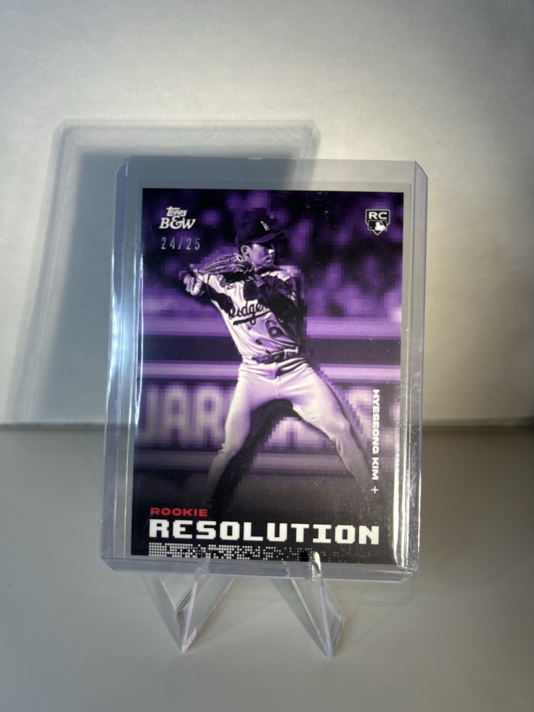 2025 Topps Black & White Hyeseong Kim RR19 Rookie Resolution Purple #/25 Dodgers