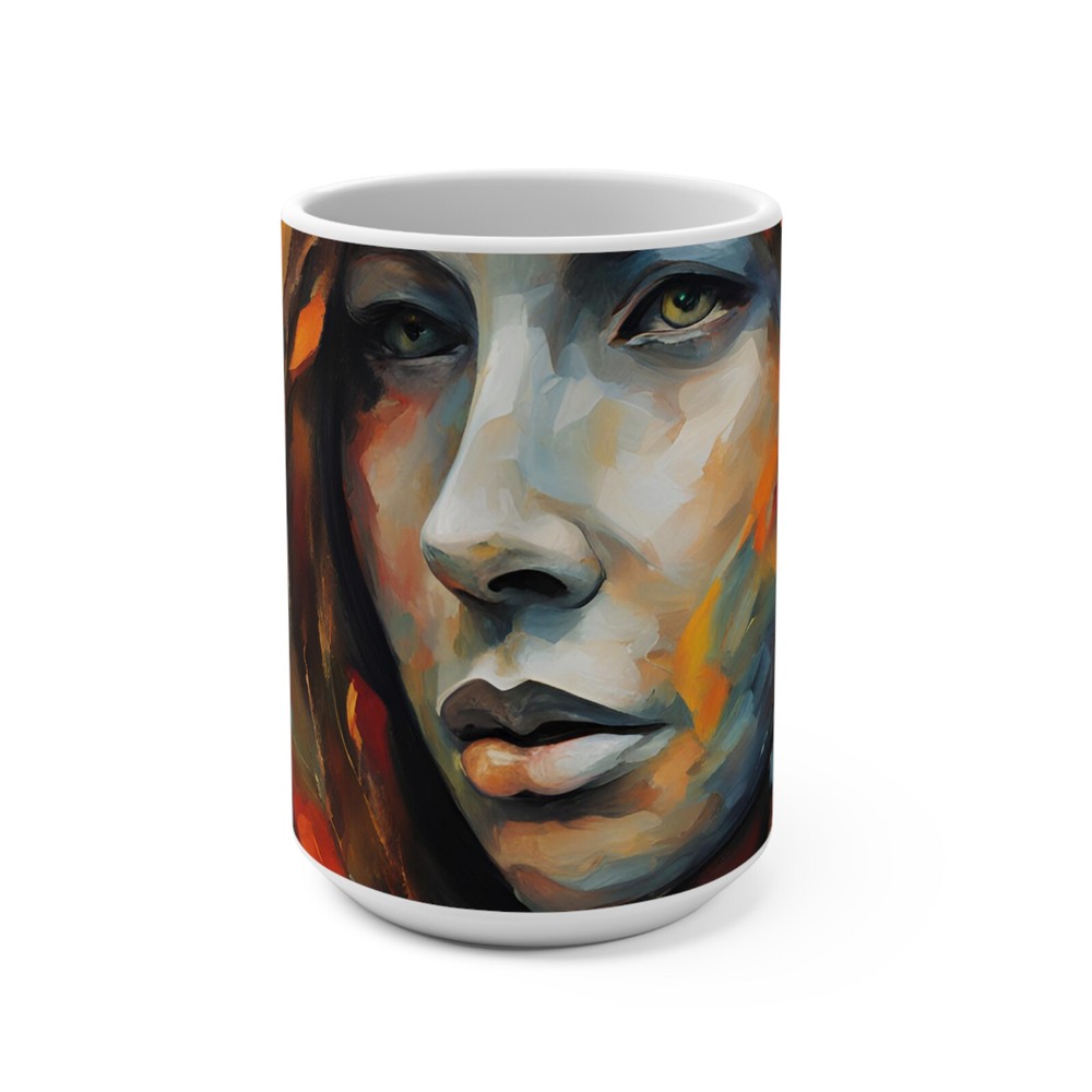 Abstract Emotion Mug 15oz - Autumn Nostalgia Coffee Cup, Colorful Tea Mug, Fall